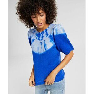 Charter Club Cashmere Tie Dyed Puff Sleeve Sweater